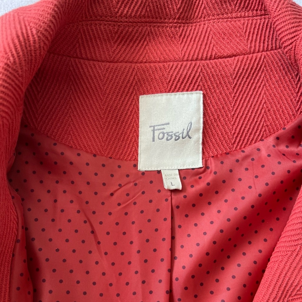 Fossil Button Up Cotton Twill Peacoat - image 4